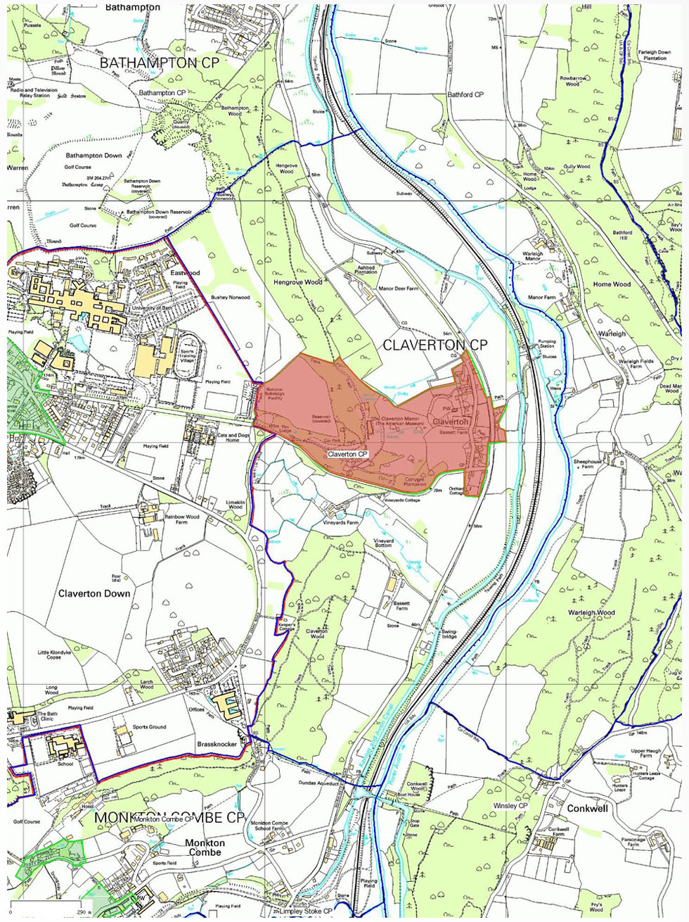 Claverton Map